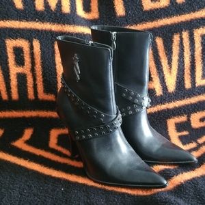 Harley Davidson Black Stiletto Ankle Boots, Cancun